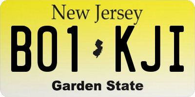 NJ license plate B01KJI