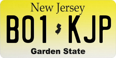 NJ license plate B01KJP