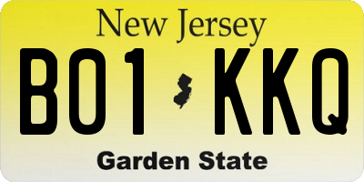 NJ license plate B01KKQ
