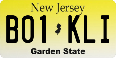 NJ license plate B01KLI
