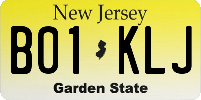 NJ license plate B01KLJ