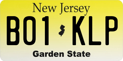 NJ license plate B01KLP