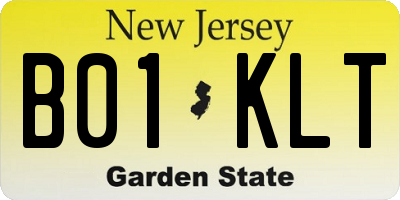 NJ license plate B01KLT