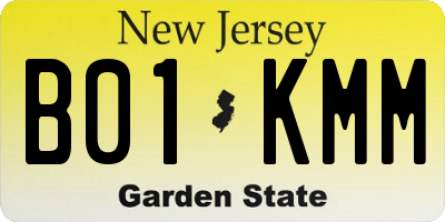 NJ license plate B01KMM