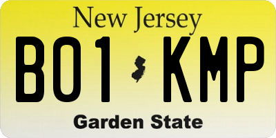 NJ license plate B01KMP
