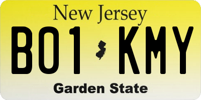 NJ license plate B01KMY