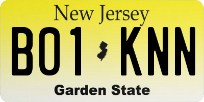 NJ license plate B01KNN