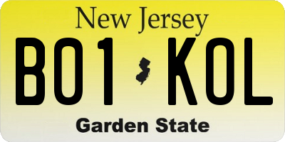 NJ license plate B01KOL