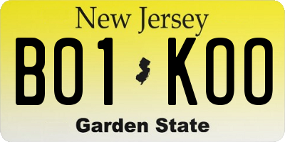 NJ license plate B01KOO