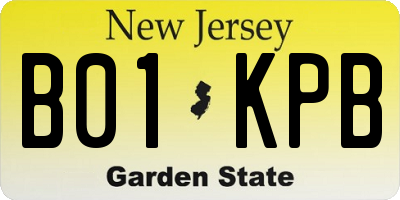 NJ license plate B01KPB