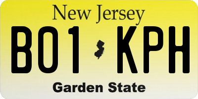 NJ license plate B01KPH