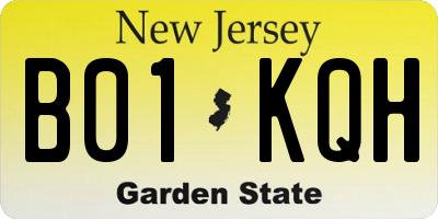 NJ license plate B01KQH