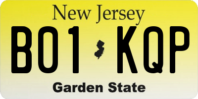 NJ license plate B01KQP