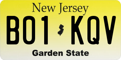 NJ license plate B01KQV