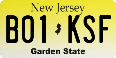 NJ license plate B01KSF