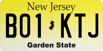 NJ license plate B01KTJ