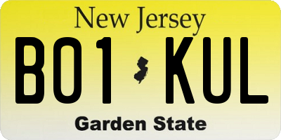 NJ license plate B01KUL