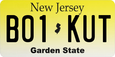 NJ license plate B01KUT