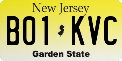 NJ license plate B01KVC
