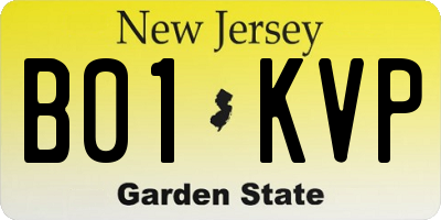 NJ license plate B01KVP