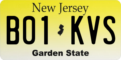 NJ license plate B01KVS