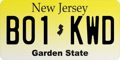 NJ license plate B01KWD