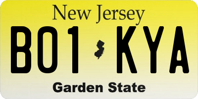 NJ license plate B01KYA