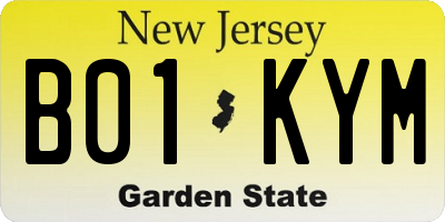 NJ license plate B01KYM
