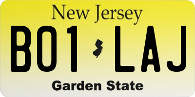 NJ license plate B01LAJ