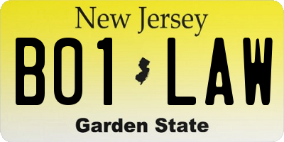 NJ license plate B01LAW