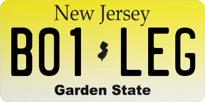 NJ license plate B01LEG