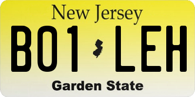NJ license plate B01LEH