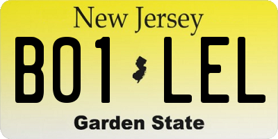 NJ license plate B01LEL