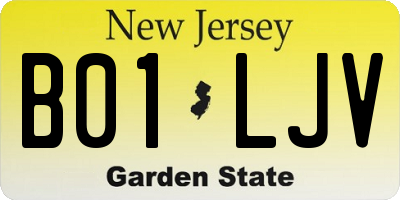 NJ license plate B01LJV