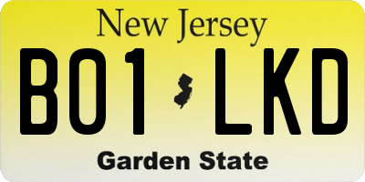 NJ license plate B01LKD
