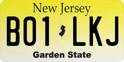 NJ license plate B01LKJ