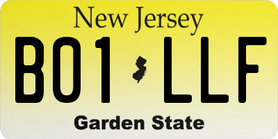 NJ license plate B01LLF