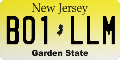 NJ license plate B01LLM