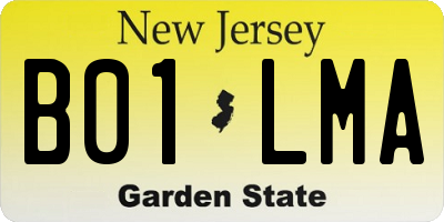 NJ license plate B01LMA
