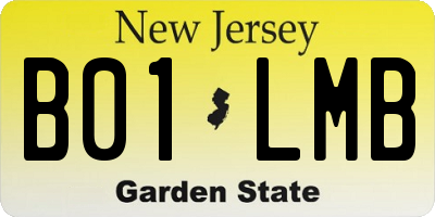 NJ license plate B01LMB