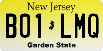 NJ license plate B01LMQ