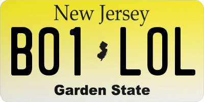 NJ license plate B01LOL