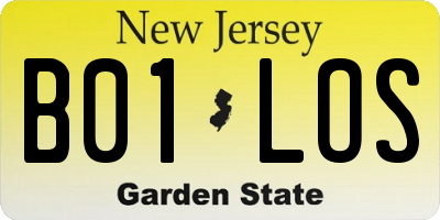 NJ license plate B01LOS