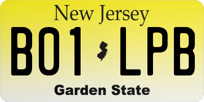 NJ license plate B01LPB