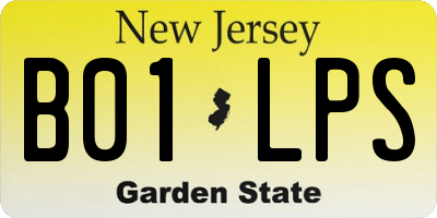 NJ license plate B01LPS