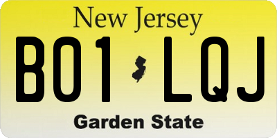 NJ license plate B01LQJ