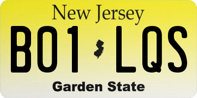 NJ license plate B01LQS
