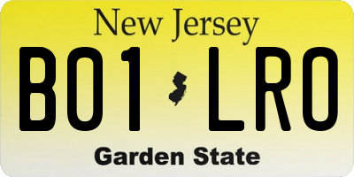 NJ license plate B01LRO