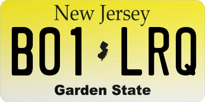 NJ license plate B01LRQ