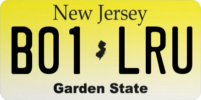 NJ license plate B01LRU